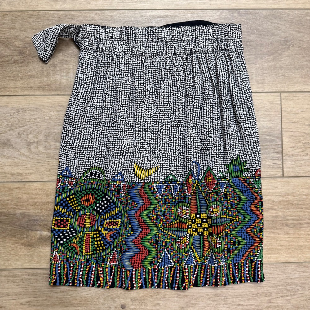 Vintage Platinum Dorothy Schoelen Wrap Skirt 8 Artsy Art to Wear Festival Boho - Picture 10 of 11